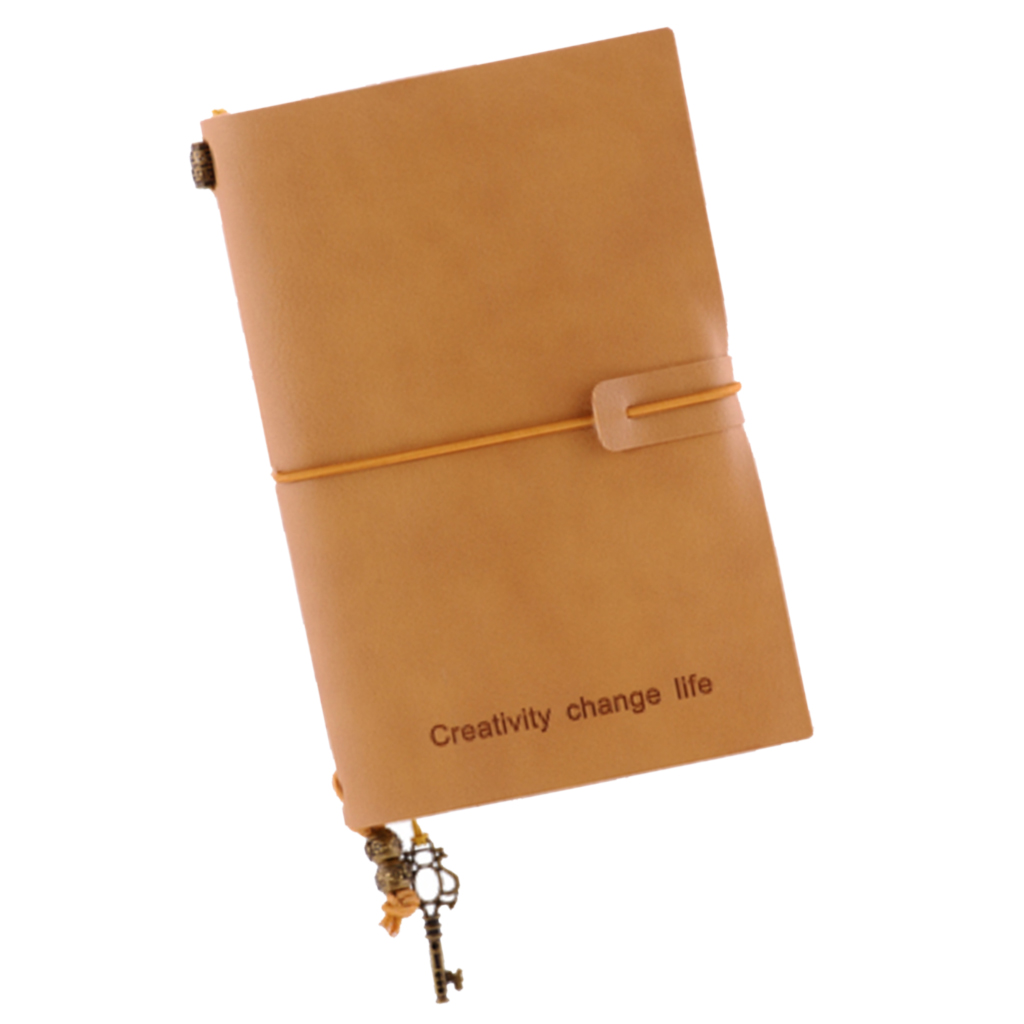 Portable Leather Notebook Blank Page, Travel Journal Diary Notes Light Brown