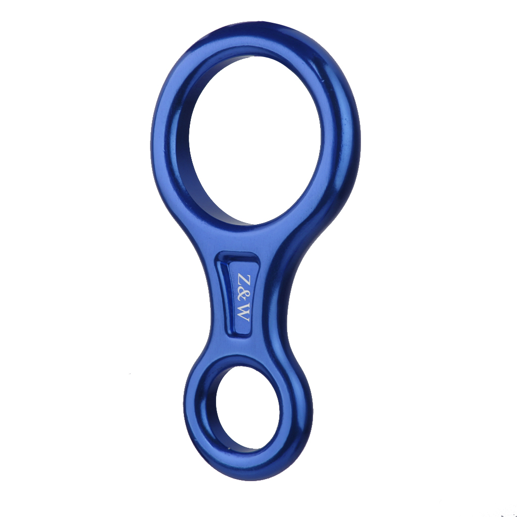 Figure 8 Mountaineering Climbing Rappelling Ring Belay Device 35KN Blue