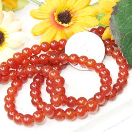 Synthetic Carnelian Round Gemstone Loose Beads Strand 6mm / 15 Inch