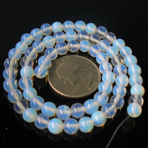 6mm Fire Opal Opalite Round Gemstone Loose Beads Strand 15 Inch