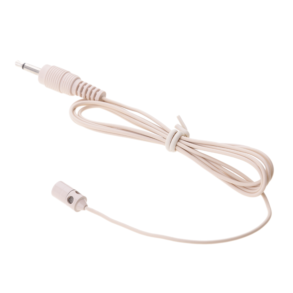 Lapel Clip-on Undirectional Condenser Microphone Beige 3.5mm Straight Angle