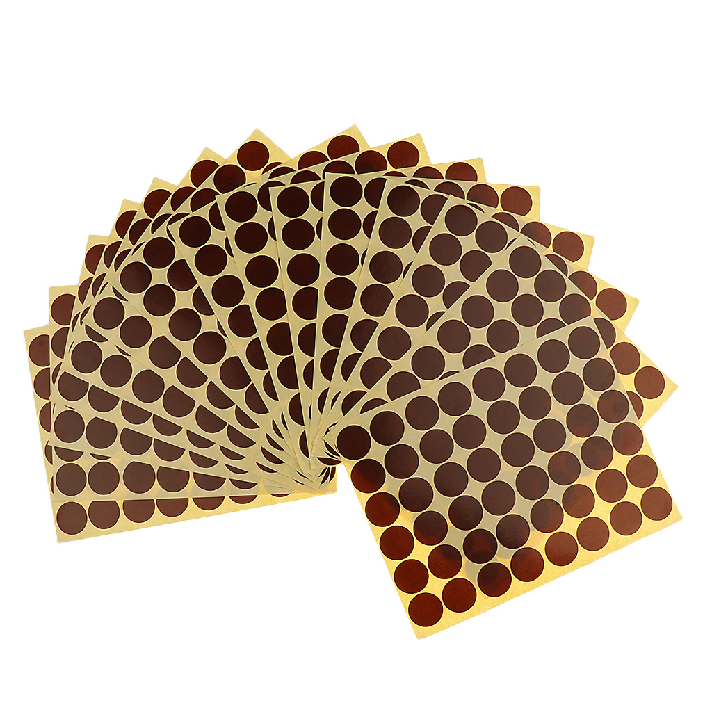 720Pcs 25mm Dots Sticker Round Circle Blank Labels Self Adhesive- Coffee