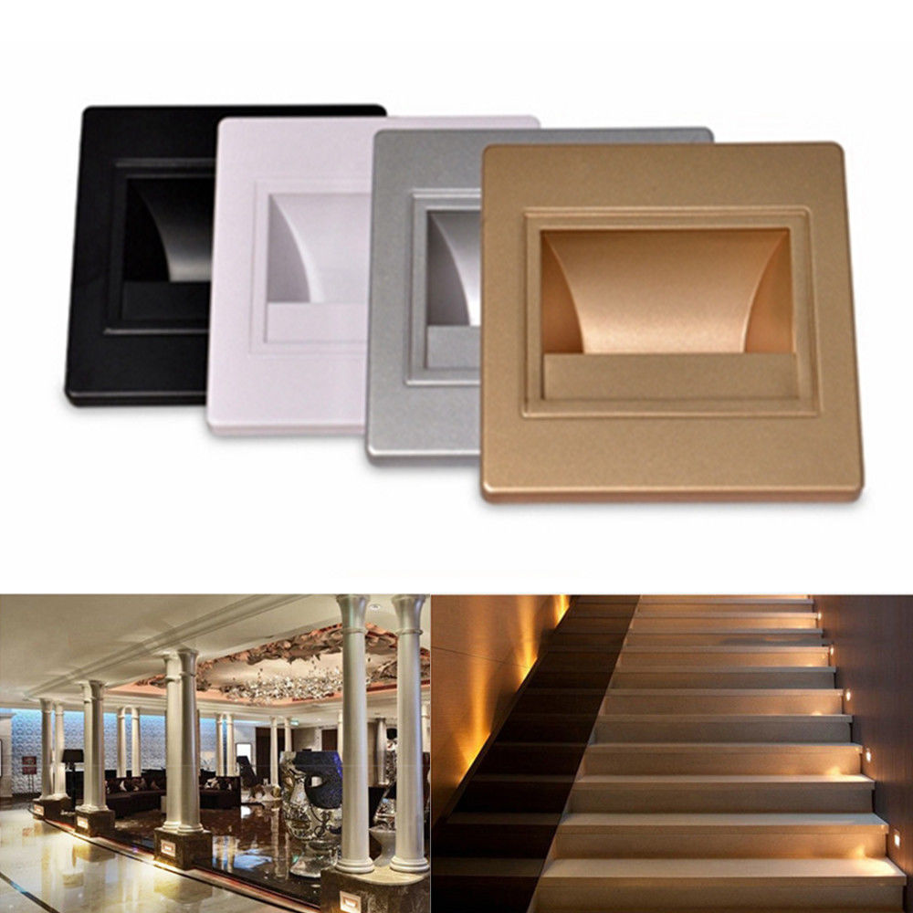 Outdoor 1.5W LED Recessed Wall Lamp Induction Stair Lamp C