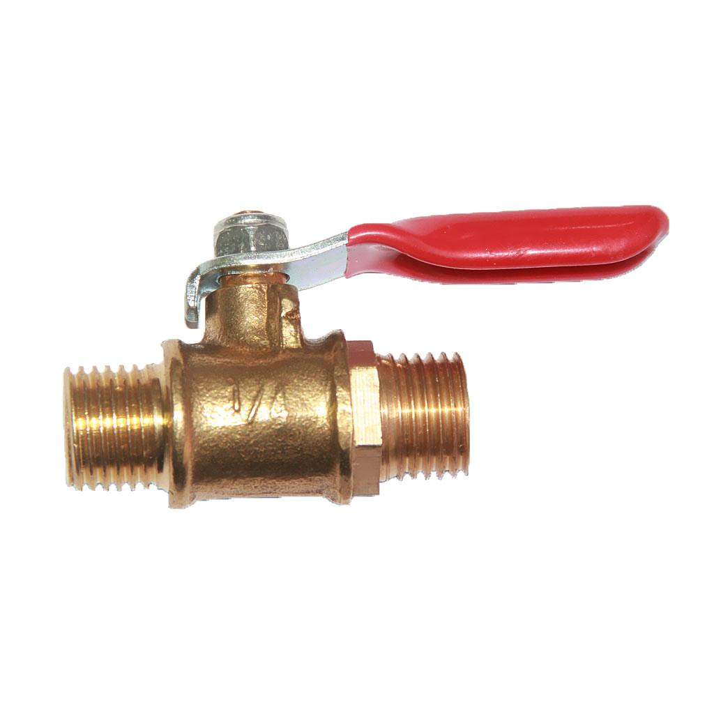 Male to Male 1/4 Thread Full Port Brass Ball Valve Shut Off Switch DN8 Red