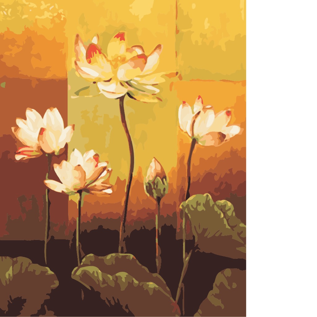 DIY Painting By Number Kit Canvas Wall Art Painting Picture Lotus