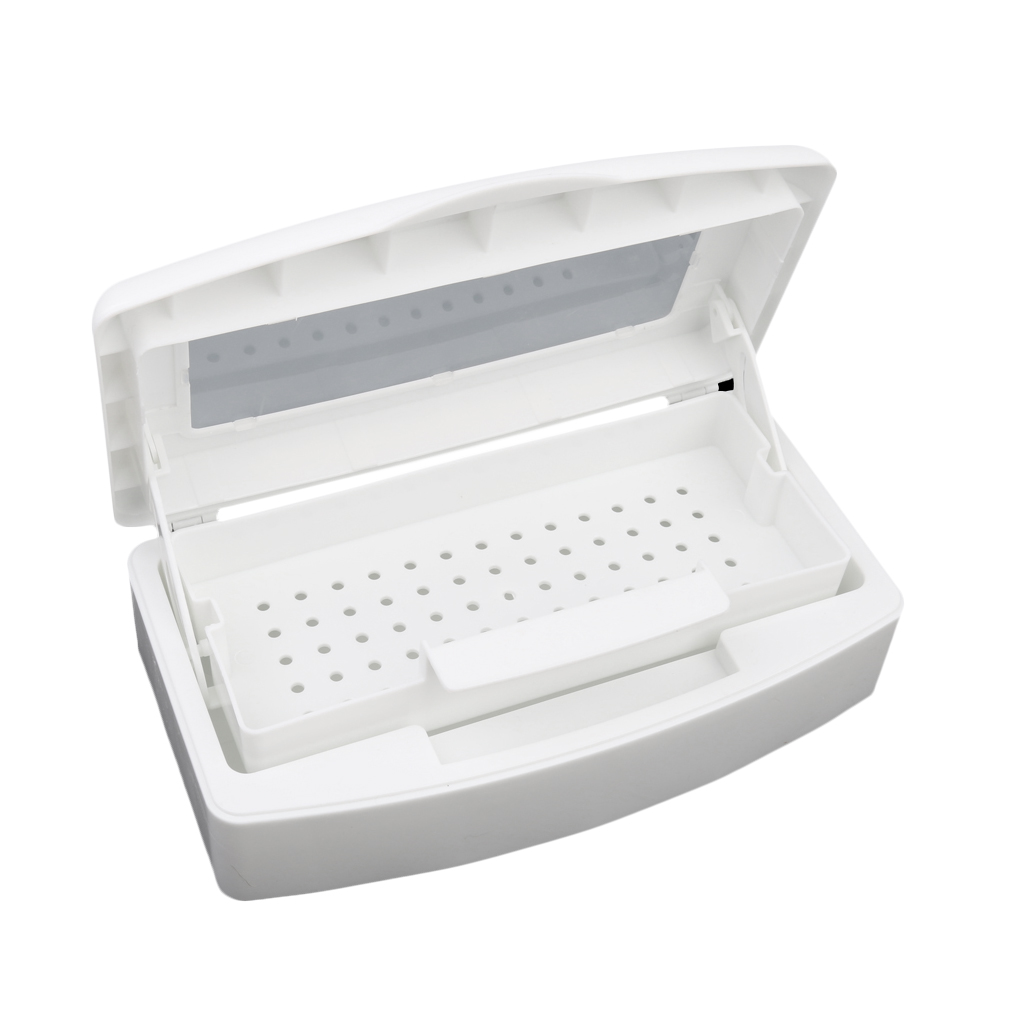 White Nail Art Tool Clean Sterilizing Tray Box Implement Sterilizer Case