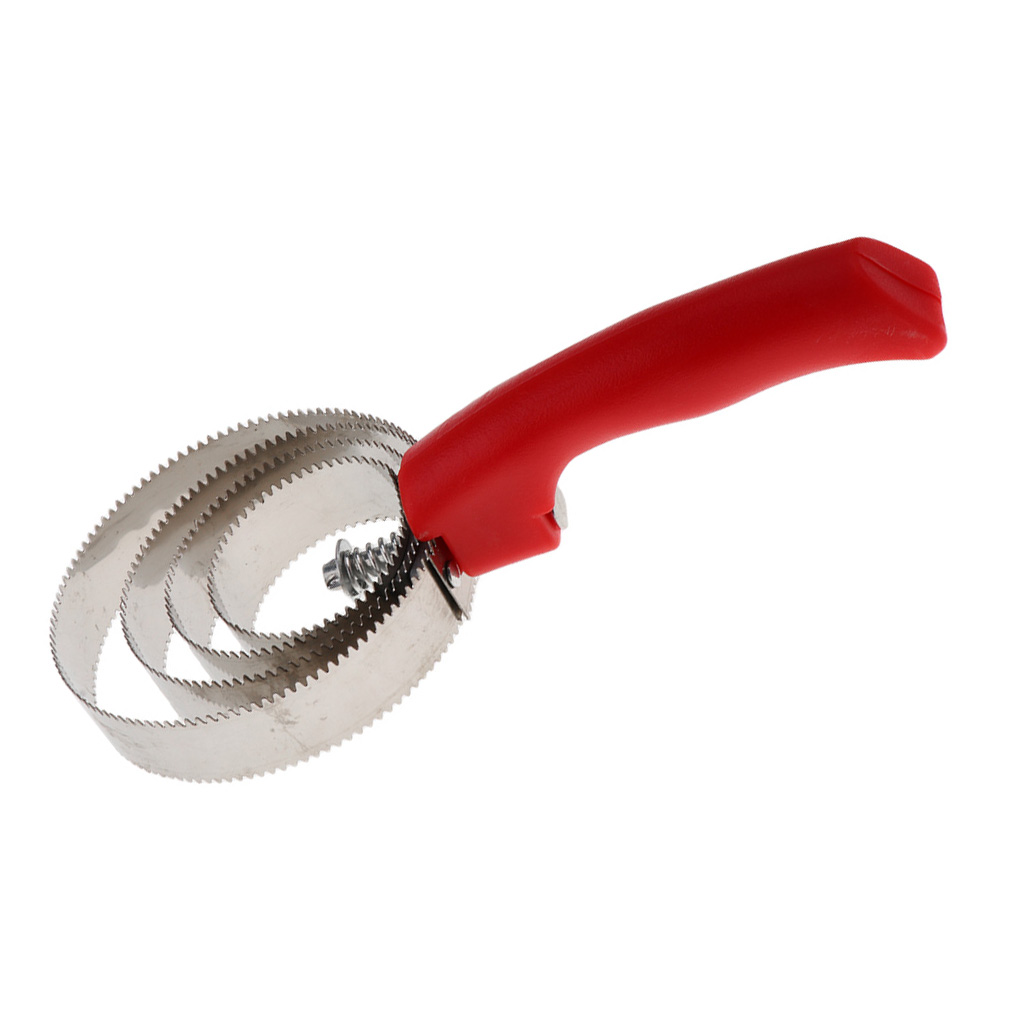 Equestrian Horse Currycomb - Stainless Steel Curry Groomer Pet Cat Dog Red