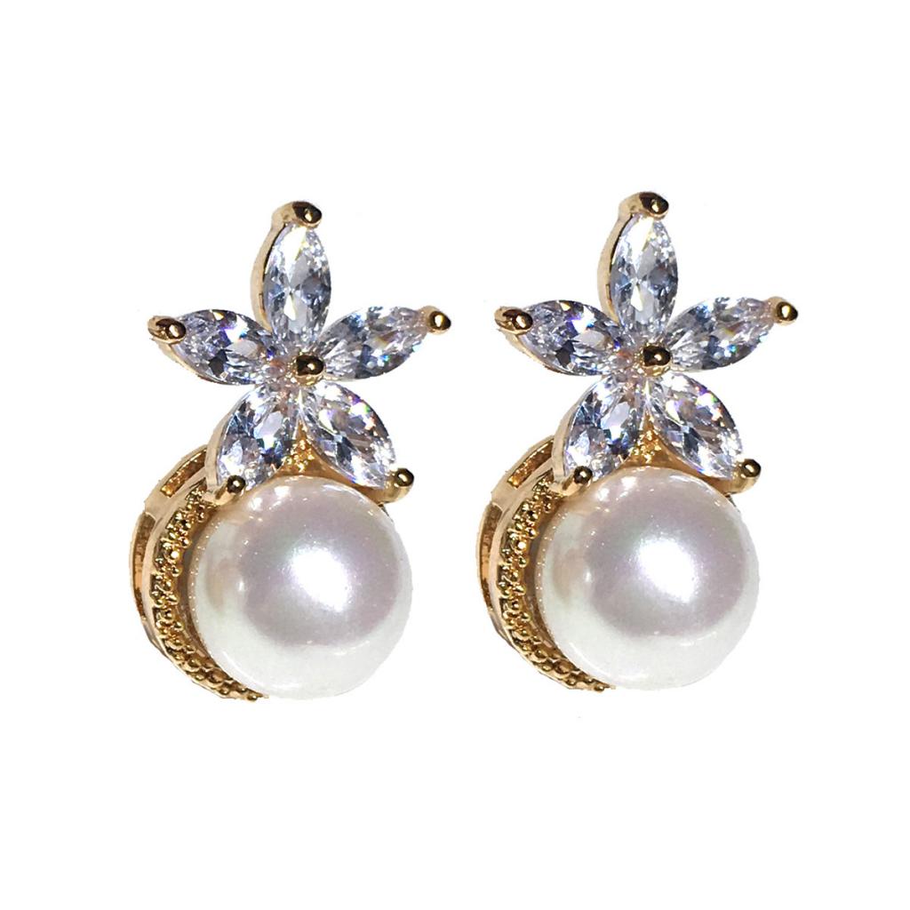 Silver Crystal Earrings Pendant Earrings Pearl Ear Studs Star  Dangle Earrings For  Woman Party