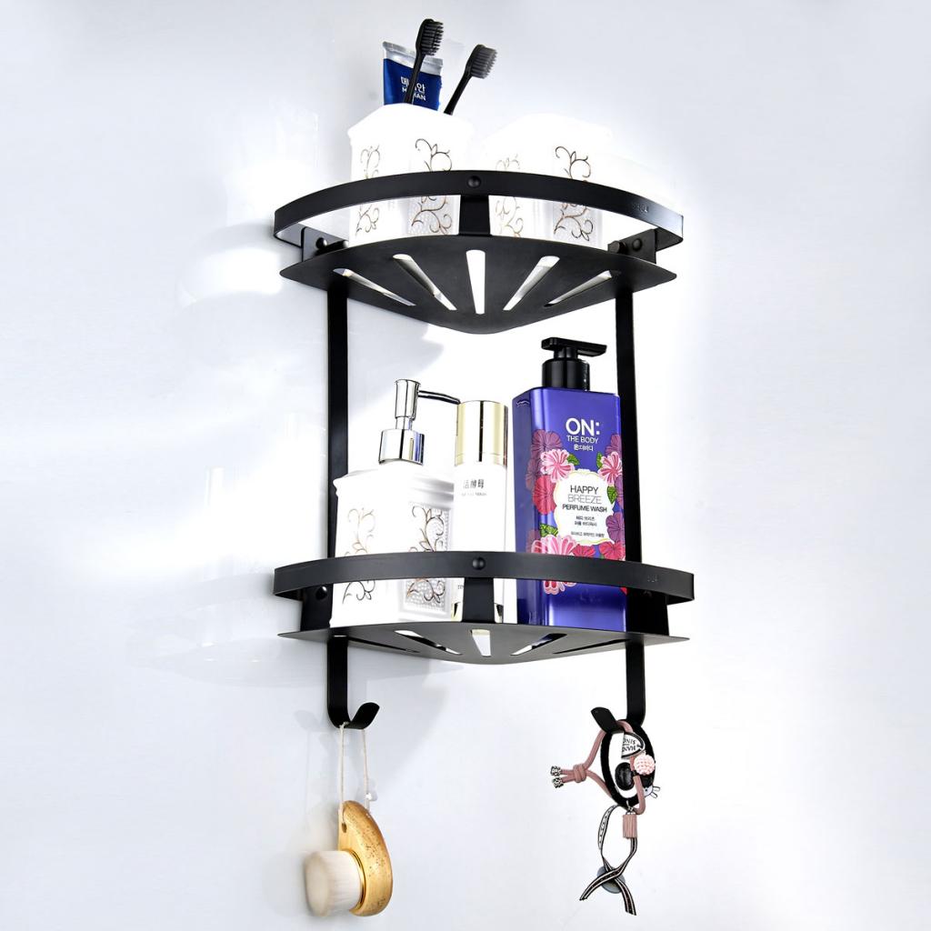 Shower Caddy Double Organiser With Hanging Hook Shelf Basket Tidy Bathroom