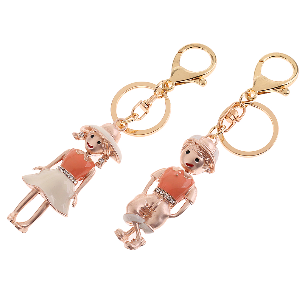 2PCS Lover Key Chain Jewelry Trendy Cute Cartoon Character Keychain Key Ring