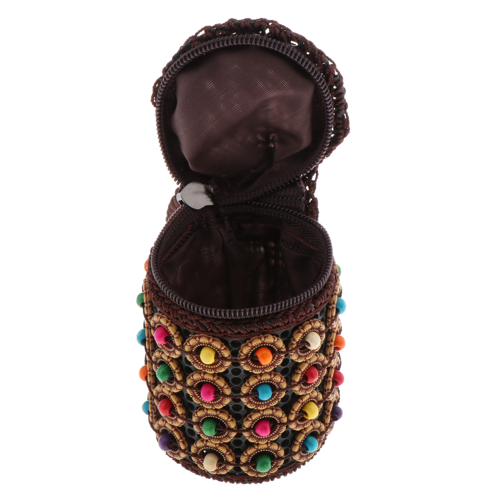 Women Girls Ethnic Tribal Bags Mini Woven Bead Handbag Jewelry Storage Bag