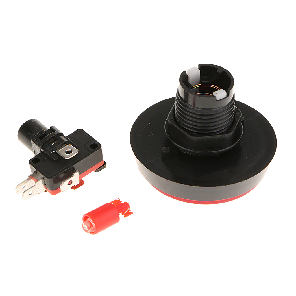60mm Round Arcade Push Button 12V LED Lamps Switch for Large Machine Projects / Arcade Games Video Player Replace Accessories - Red