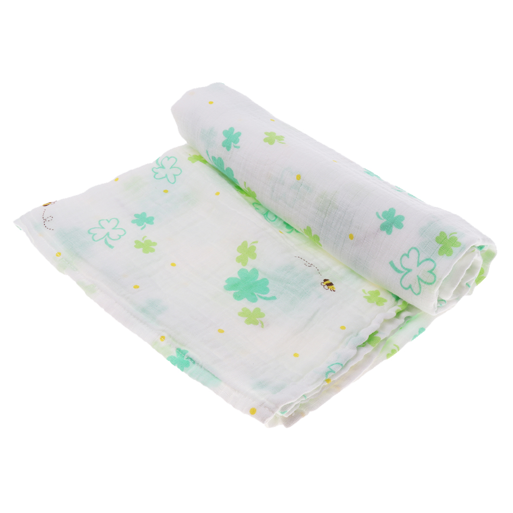 Baby Swaddling Blanket Soft Muslin Cotton Swaddle Towel Lucky Clover