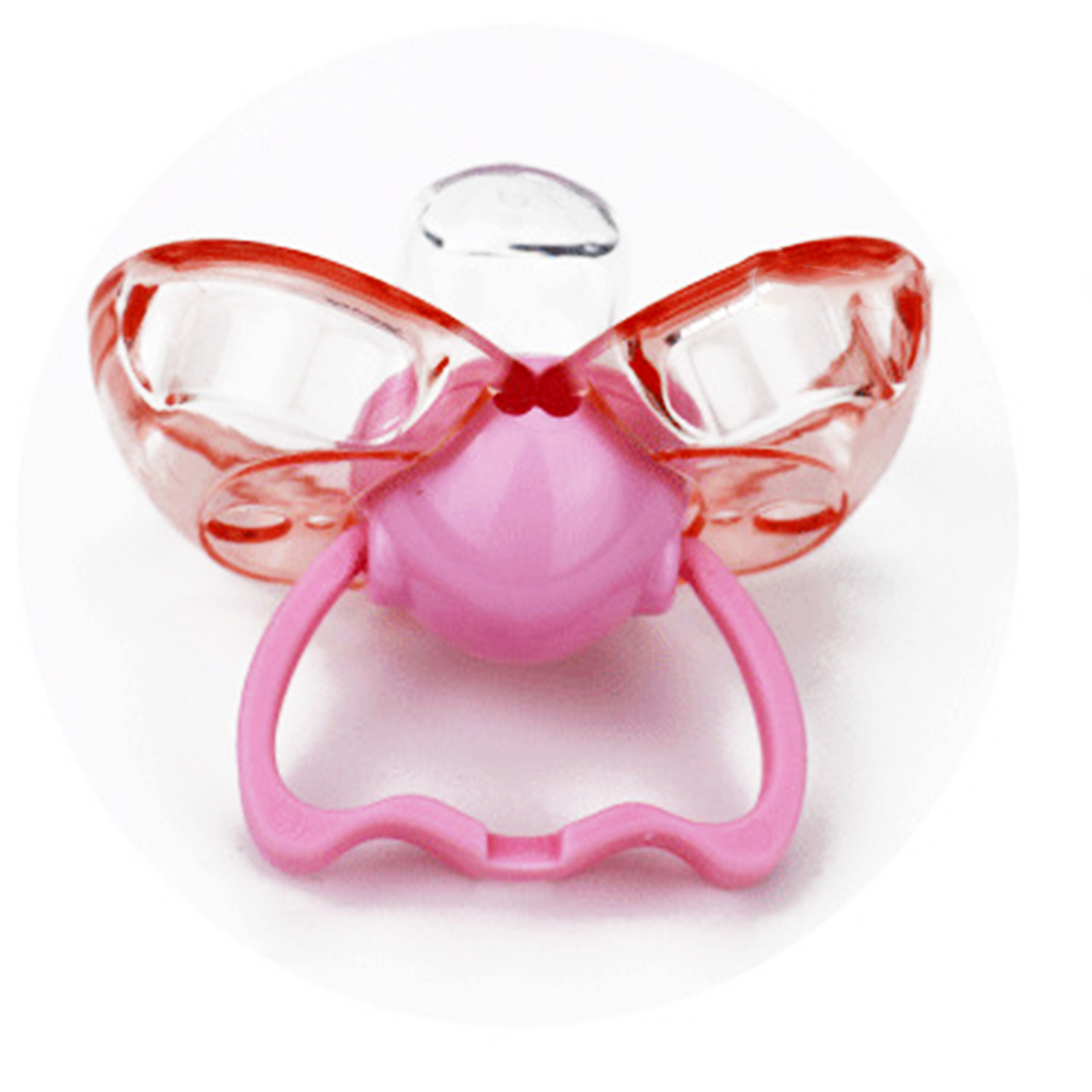 Flat Thumb Baby Orthodontic Pacifier Silicone Teat Nipple  Pink round head