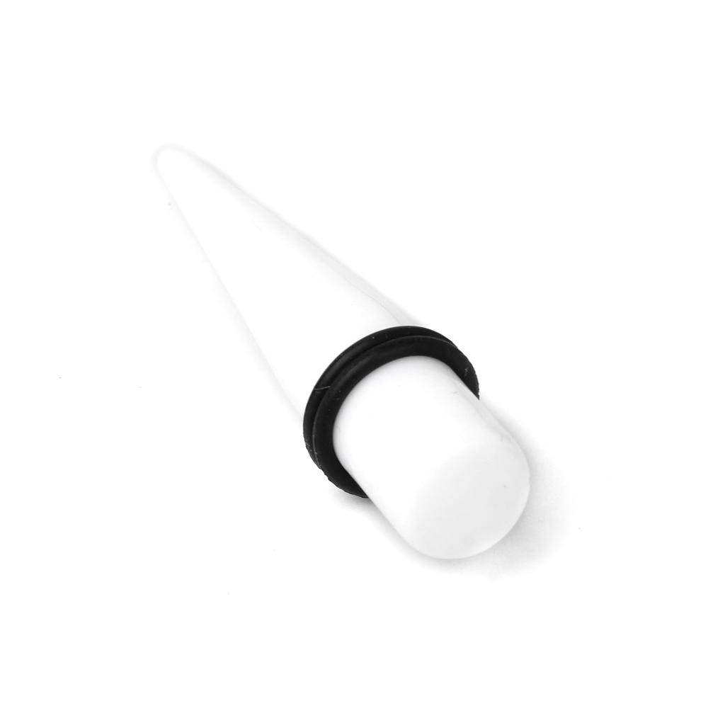 White Acrylic Expander Taper Ear Stretcher Plug 7/16''