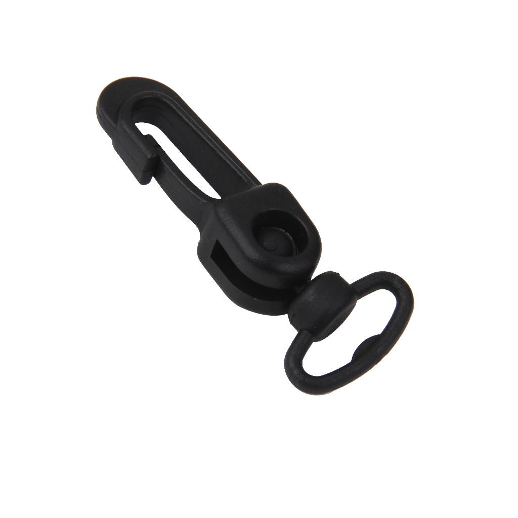 5pcs Rotatable Black Plastic Snap Clip Carabiners Hanging Hooks Keychain