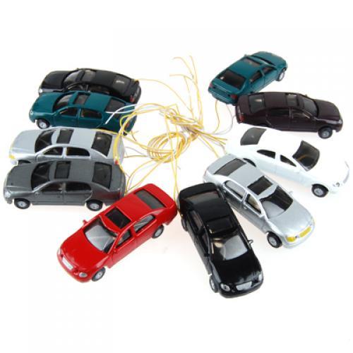 10Pcs Flaring Light Painted Model Cars w/ Wires Scale 1 to 100 EC100-3