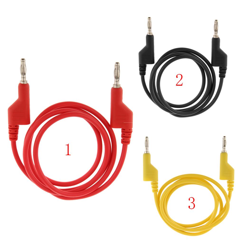 Copper 1M 25A Stackable 4mm Banana Plug Multimeter Test Cable Lead Cord Red