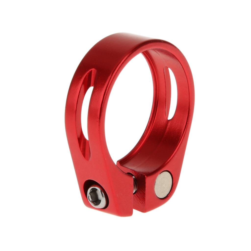 Aluminium Alloy 34.9mm Quick Release Mountain Bike Seat Post Clamp Red