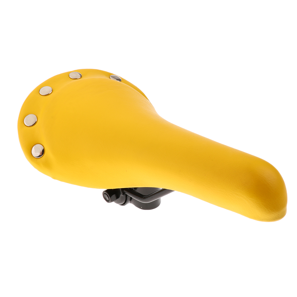 MTB Bicycle Cycling Fixed Gear Bike Riveted Saddle Seat Cushion Pad Yellow