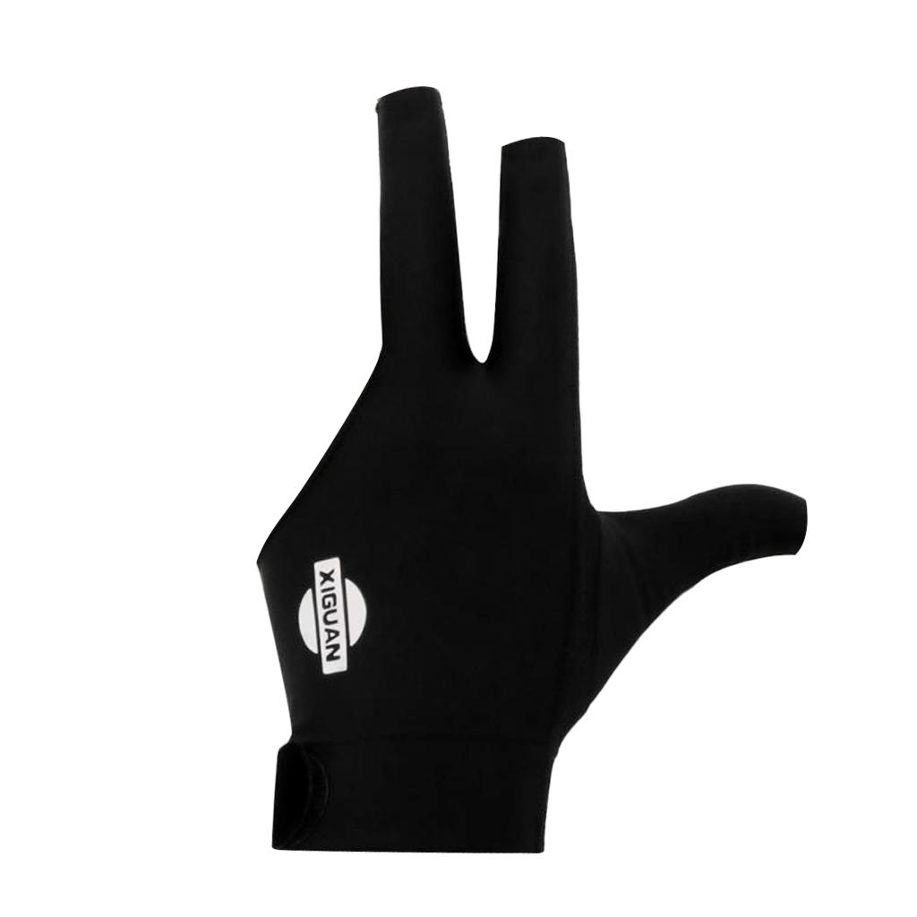 3-Finger Professional Elastic Left Hand Snooker Pool Billiard Glove Black