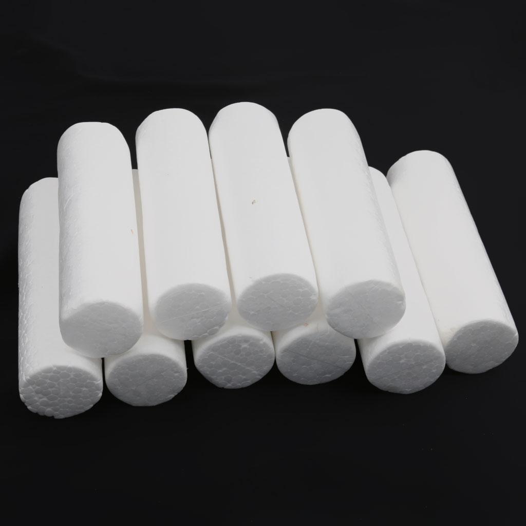 10pcs White Modelling Craft Polystyrene Foam Cylinder Pillar 12cm