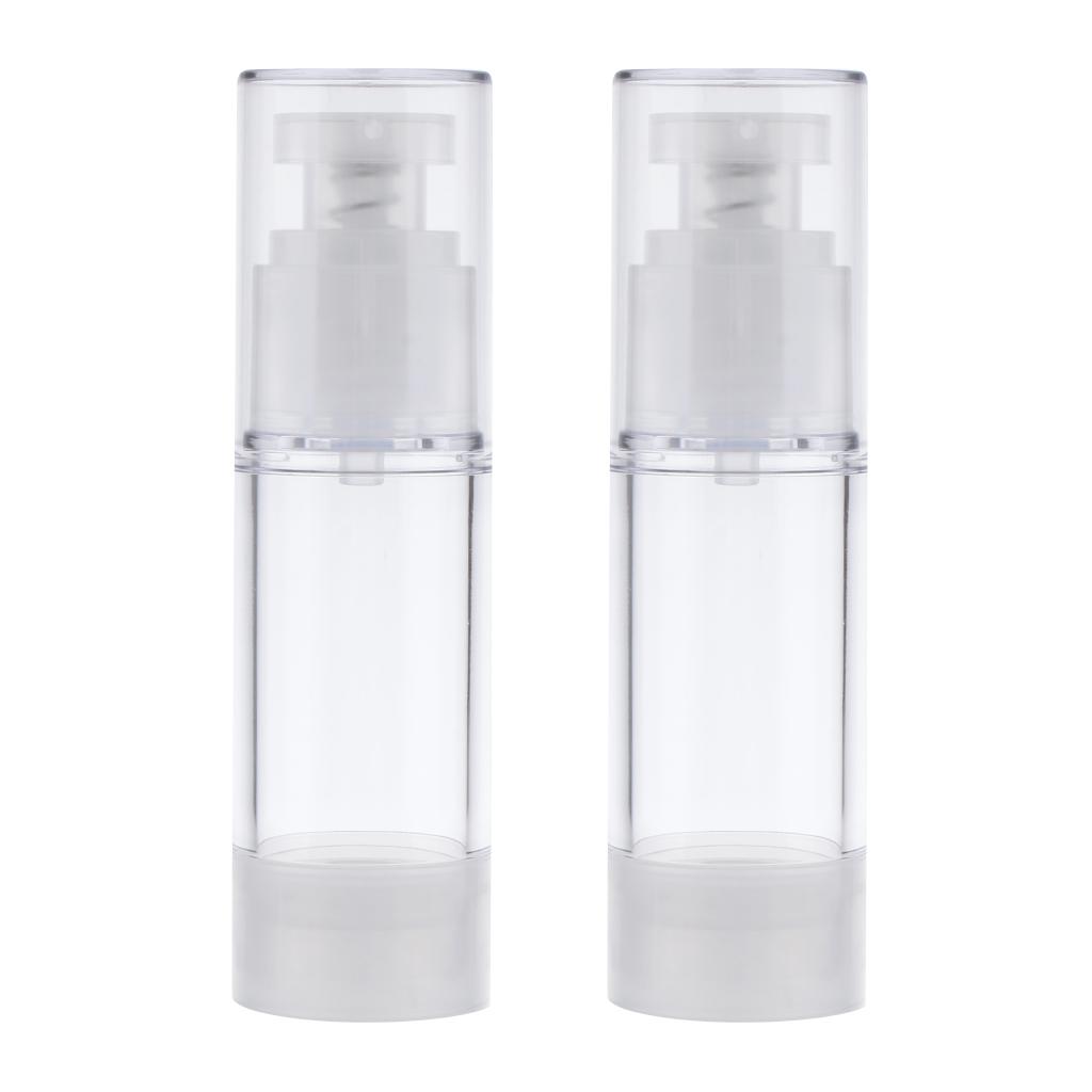 2 Pieces Empty Lotion Cosmetic Cream Bottles Airless Pump Dispenser 30ml