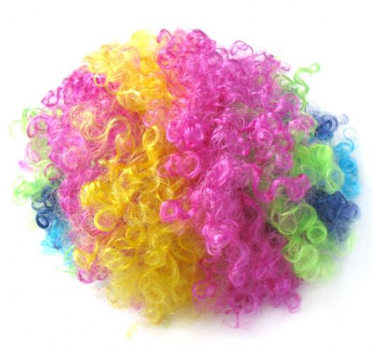 Multi-Coloured Clown Wig Jester Costume Prop Afro