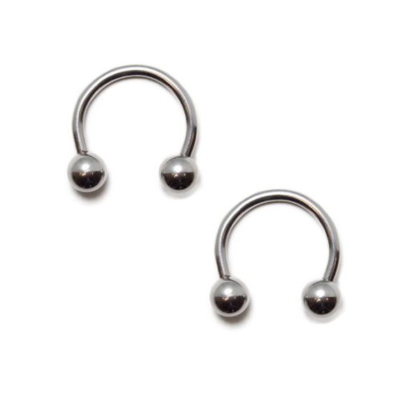 Stainless Steel Horseshoe Ball Septum Lip Nose Ear Barbell Rings Silver