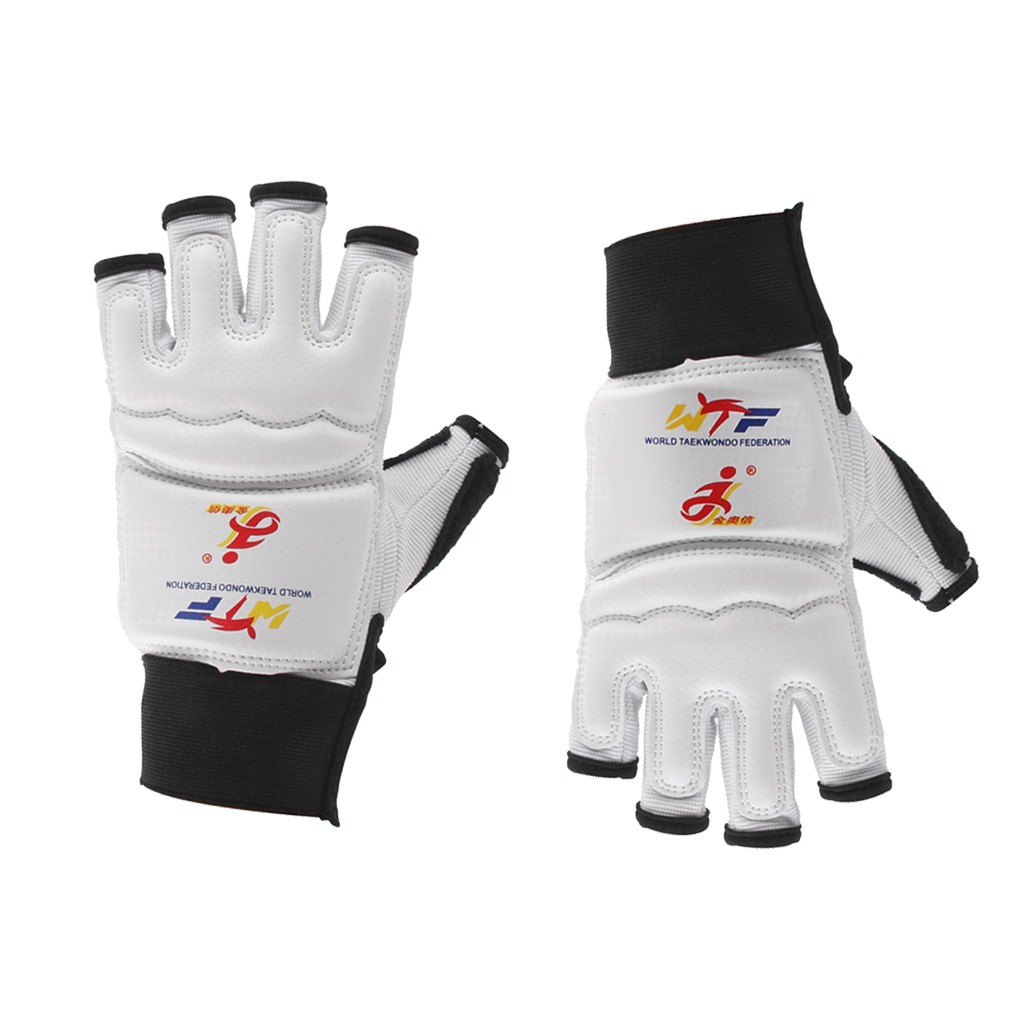EVA Pad Taekwondo Hand Protector Gloves Karate Sparring Boxing Gear White M