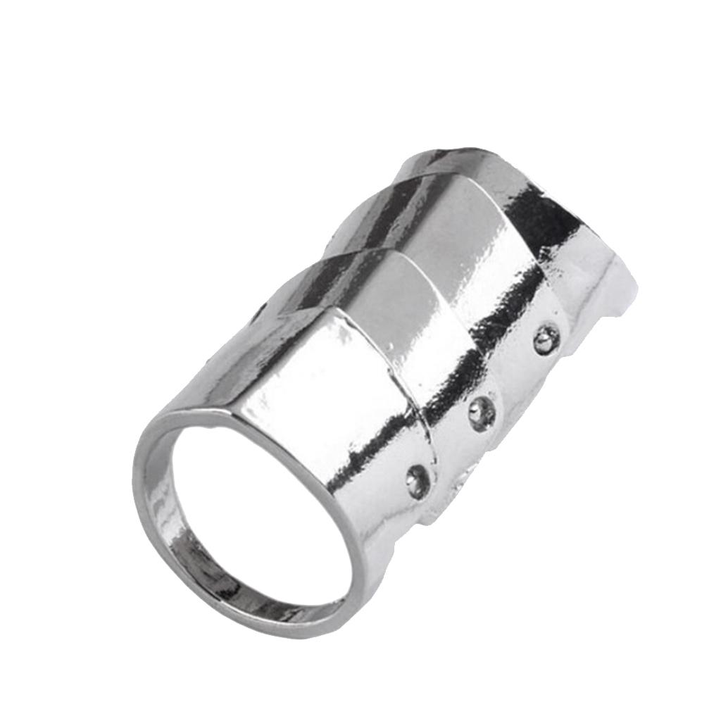 Gothic Punk Rock Joint Long Armor Knuckle Finger Ring 18mm - Silver