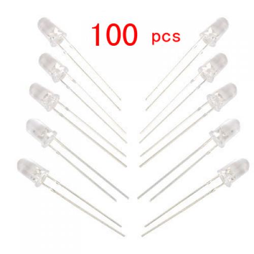 100pcs 5mm 15000MCD White Emitting Diode Light Bright LED