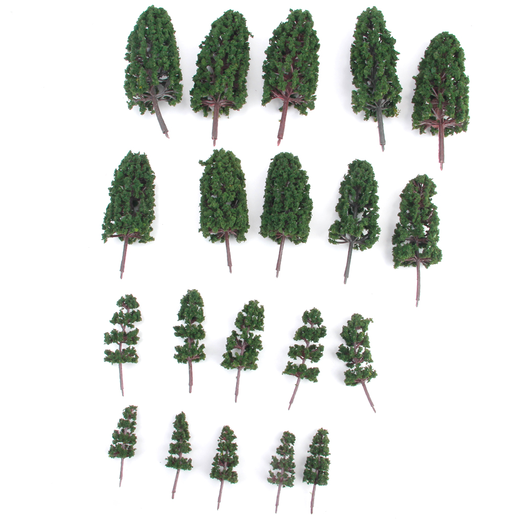 Model Pine Trees Model Railroad/Diorama Dark Green-4 Sizes-20pcs
