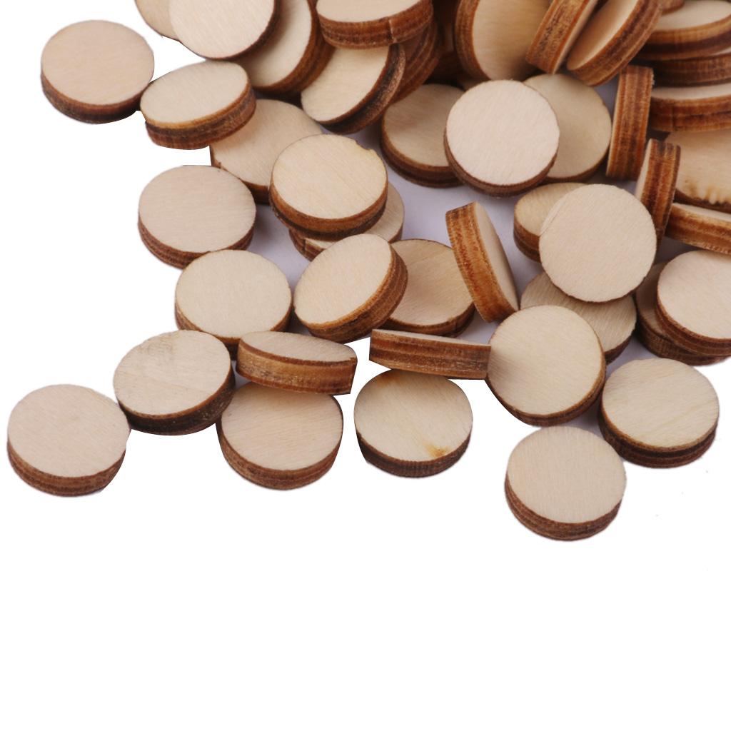 3mm thick Round Wooden Embellishments for DIY Crafts 100pcs 10mm  