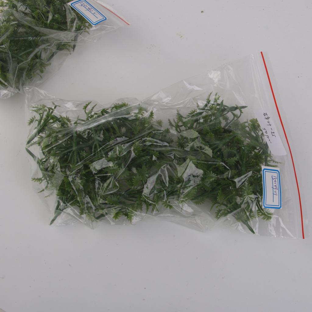 50pcs Green Scenery Landscape Model Grass with Crushed Leaves
