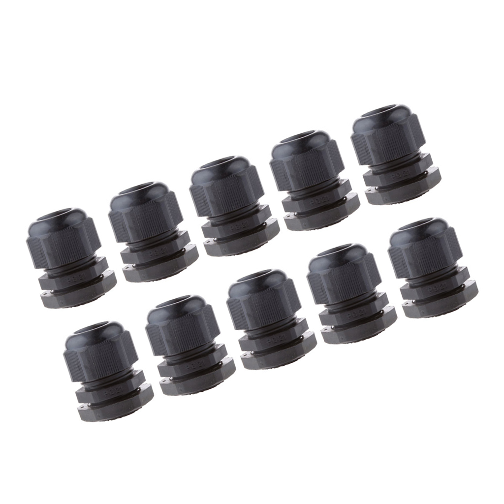 10PCS PG21 Black Plastic Waterproof Cable Gland Connector 13-18mm