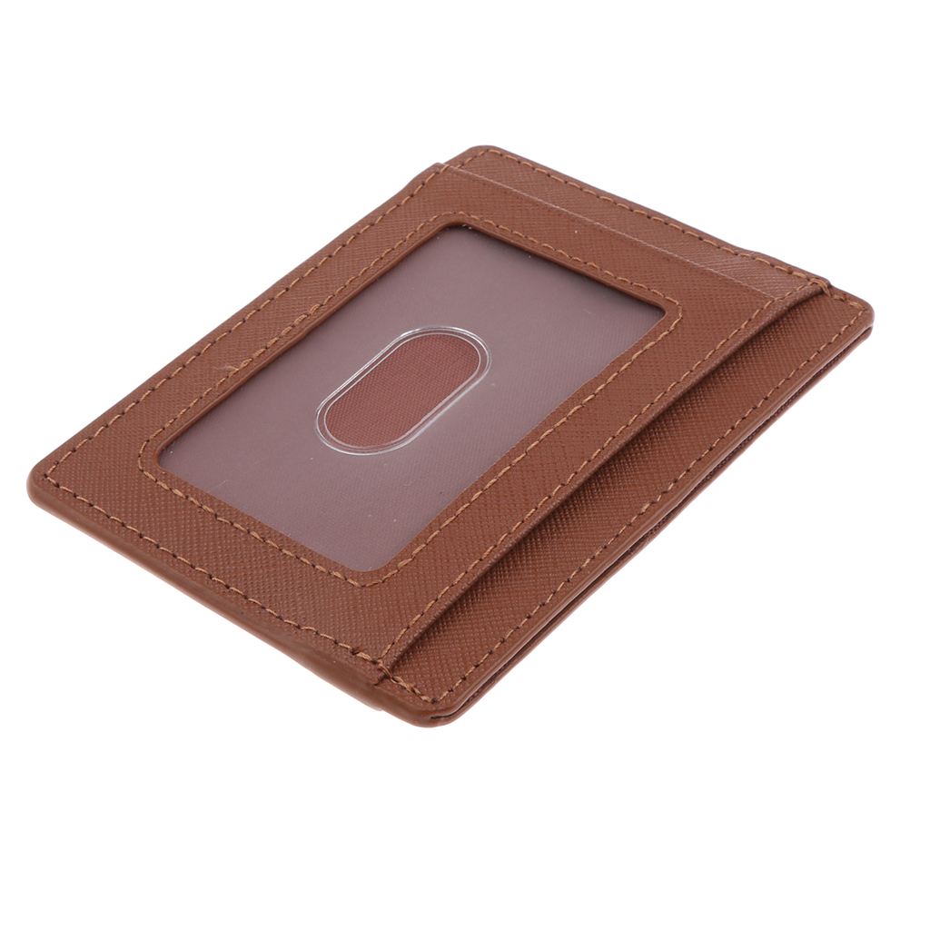 PU Leather ID Holder Travel Passport Holder Card Cover Brown