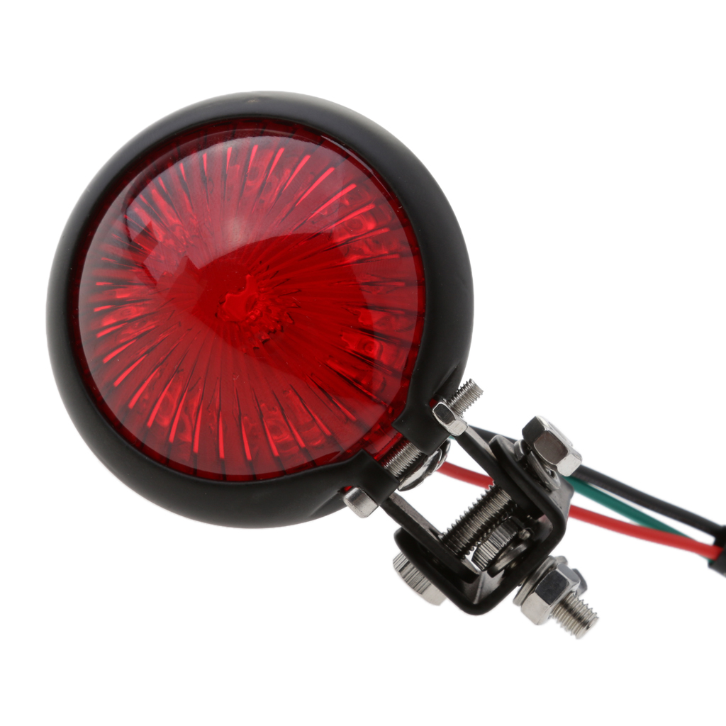 Black Motorcycle LED Rear Stop Tail Light for Custom Streefighter Red