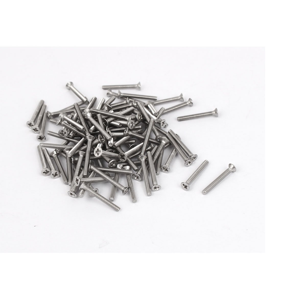 100Pcs M2x15mm Stainless Steel Flat Head Cross Screw Pan Head Screws Set