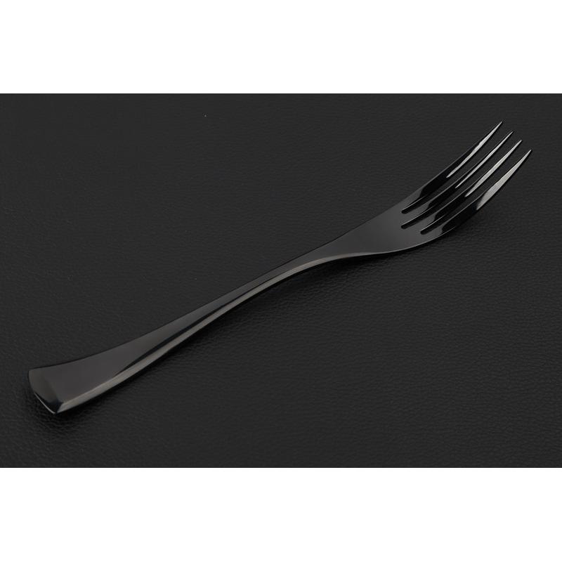 Matte Black Stainless Steel Cutlery Dining Table Dinner Steak Fork Tableware