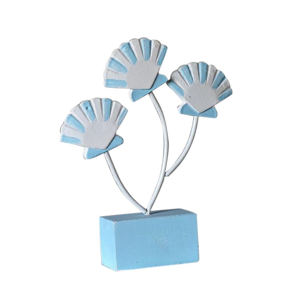 Mediterranean Nautical Tropical Shells Decor Home Desktop Ornament Blue