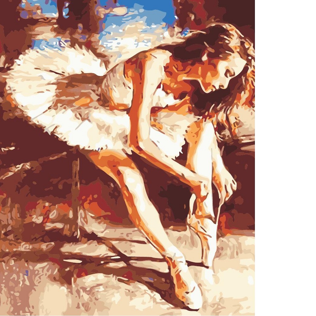  DIY Painting By Numbers Frameless Canvas Picture Ballet Beauty