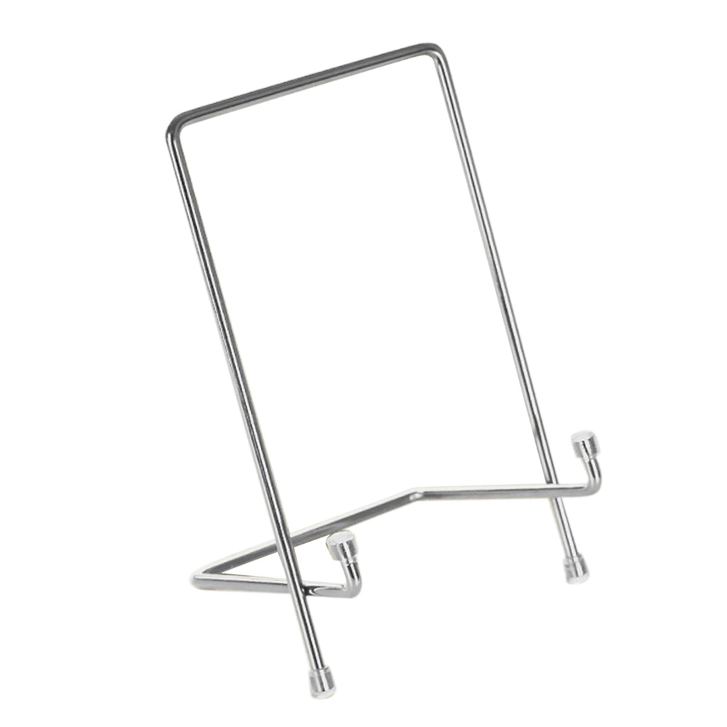 Display Rack Holders Wire Display Easel Tabletop Books Stand Silver XL