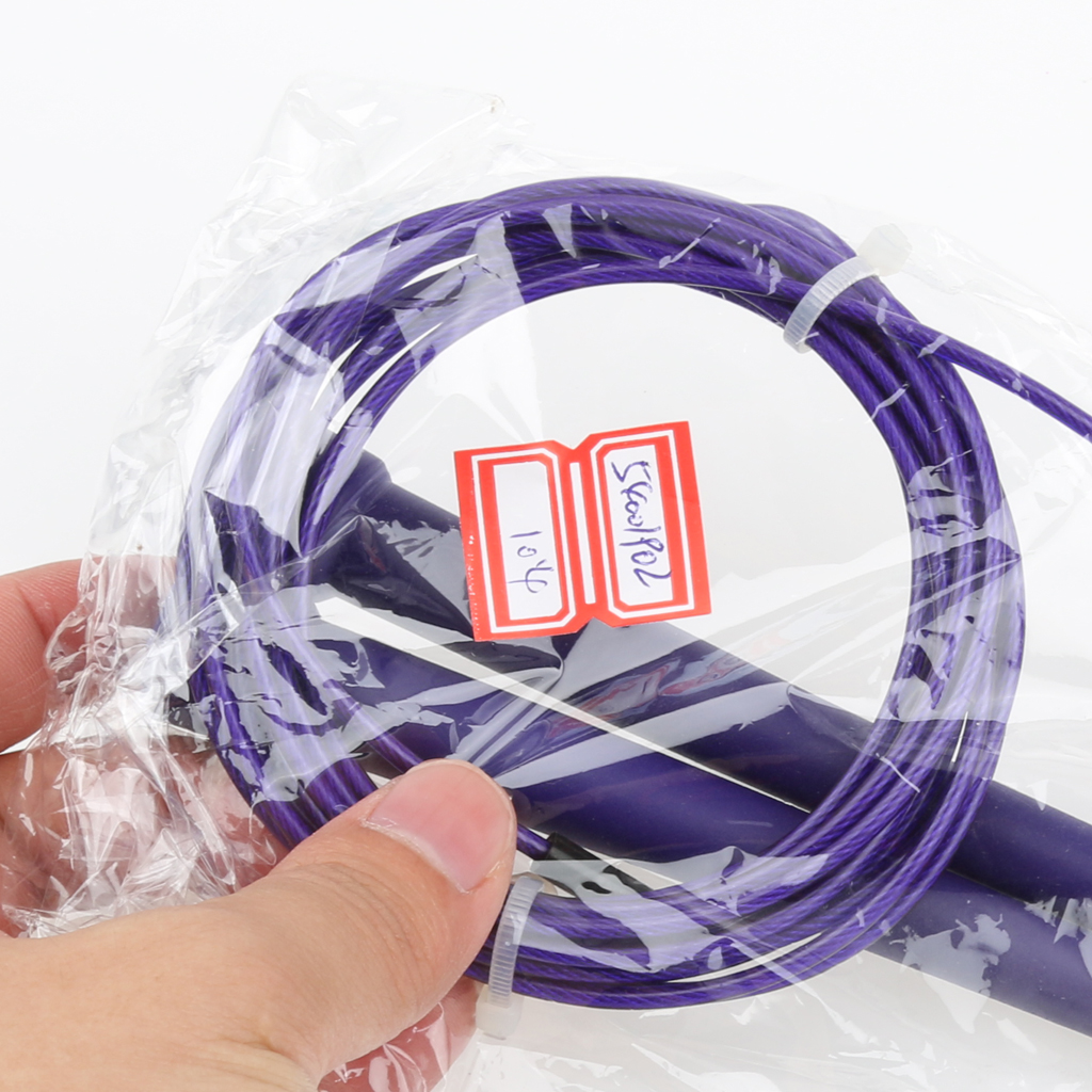 Steel Wire Rope High Speed Skipping Skip Adjustable Jump Rope Fitness Purple