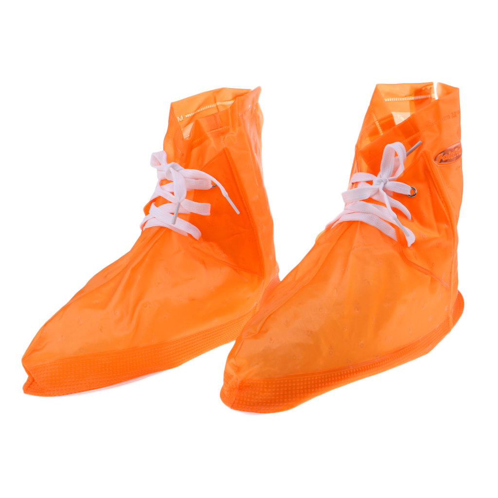 Waterproof Non Slip Shoe Covers Rain Snow Sneaker Boot Overshoes M Orange