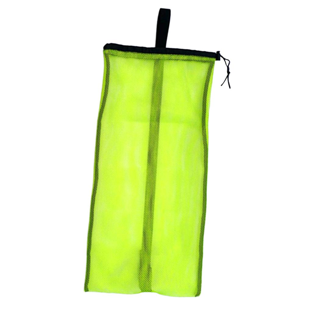 Drawstring Mesh Bag Shoulder Strap for Scuba Diving Snorkel Equipment Yellow