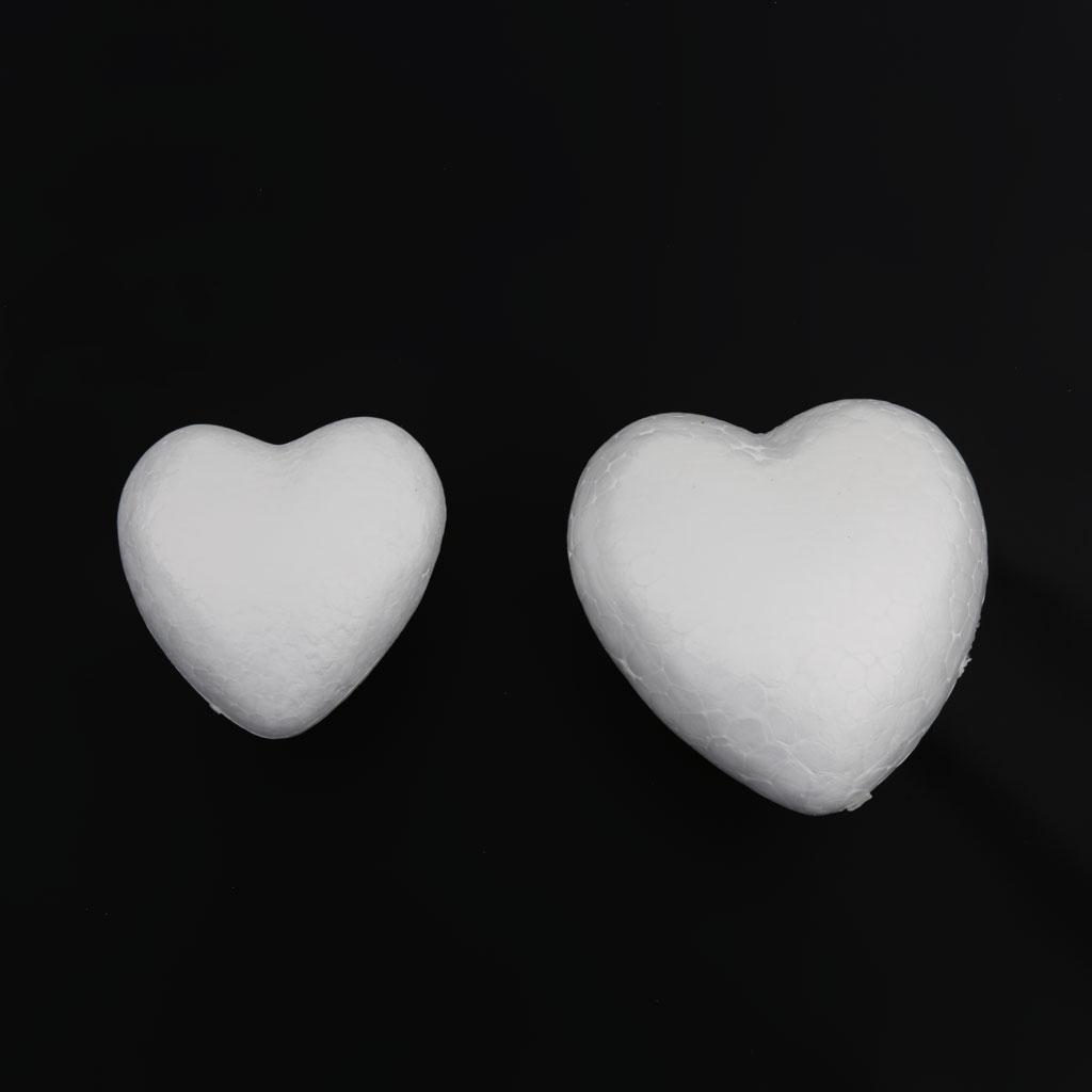 20Pcs 60mm White Modelling Craft Polystyrene Foam Love Heart