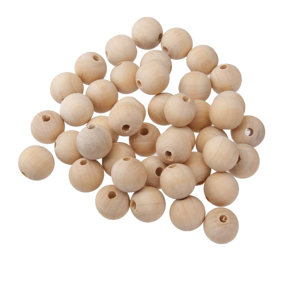 200pcs Unpainted Wooden Beads 20mm Spacer DIY Jewelry Making Findings Crafts