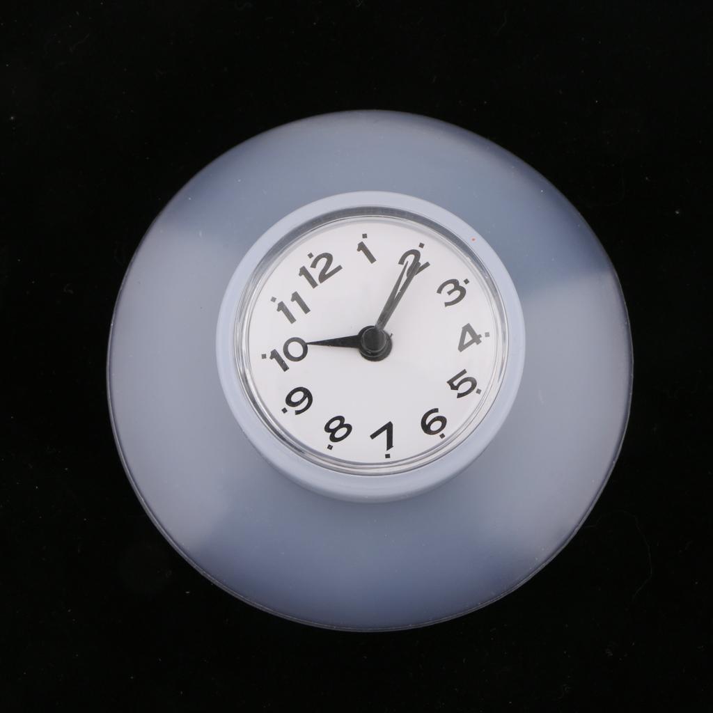 Mini Waterproof Kitchen Bathroom Bath Shower Clock with Suction Cup  White