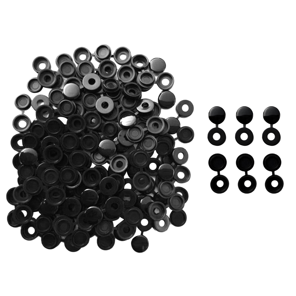 100x Plastic Hinged Screw Cover Snap Caps for Car Home Furniture Decoration 